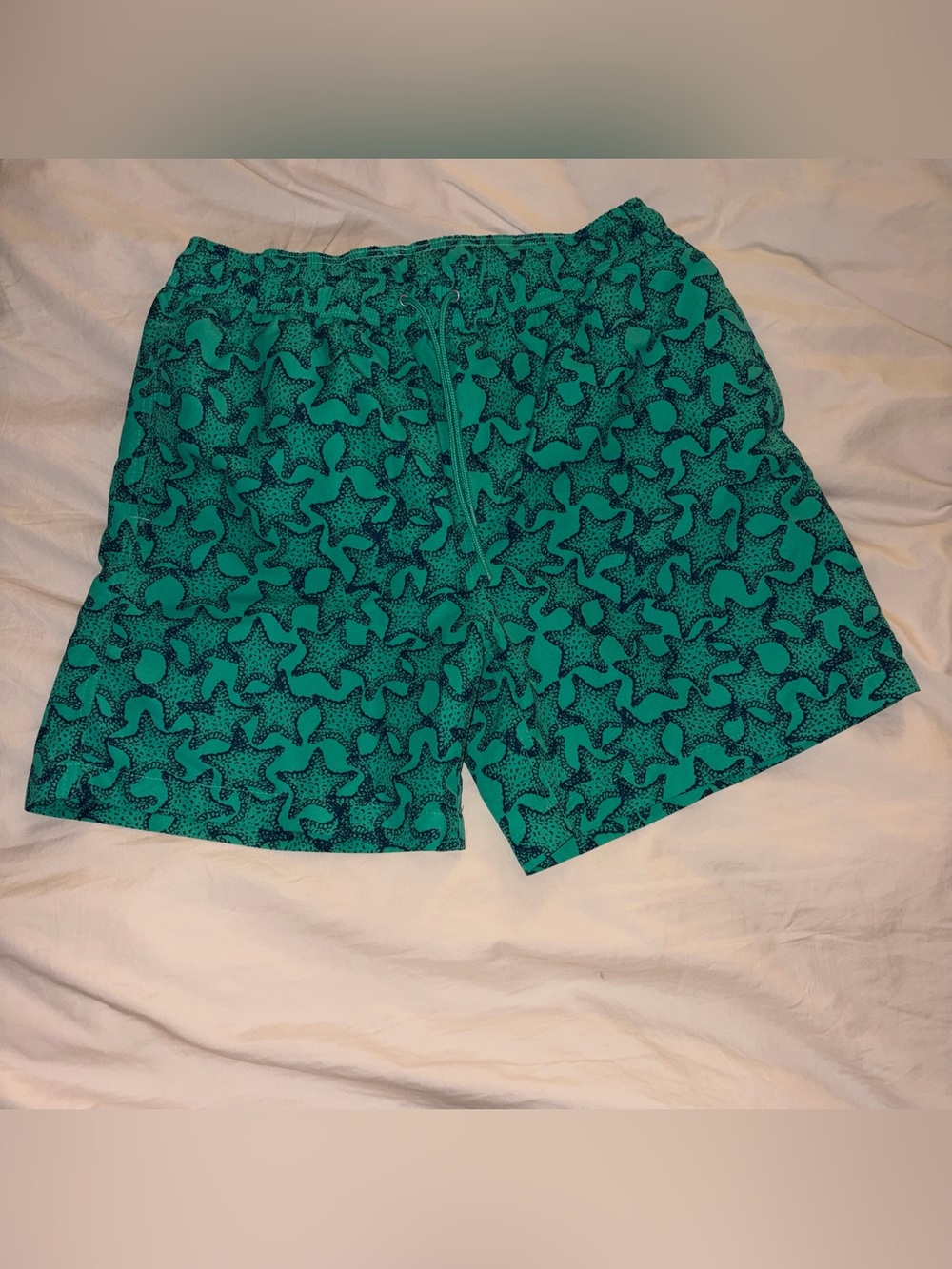 Brooks Brothers Green and Blue Starfish Pattern Swim Trunks size M
